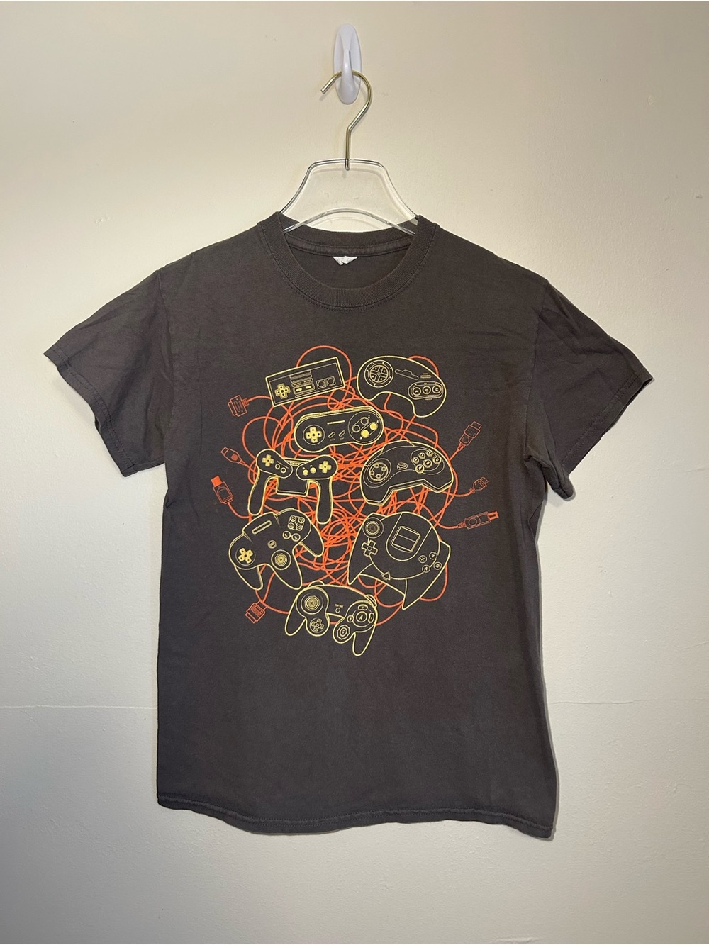 Retro Video Game Controllers Graphic Tee - Black